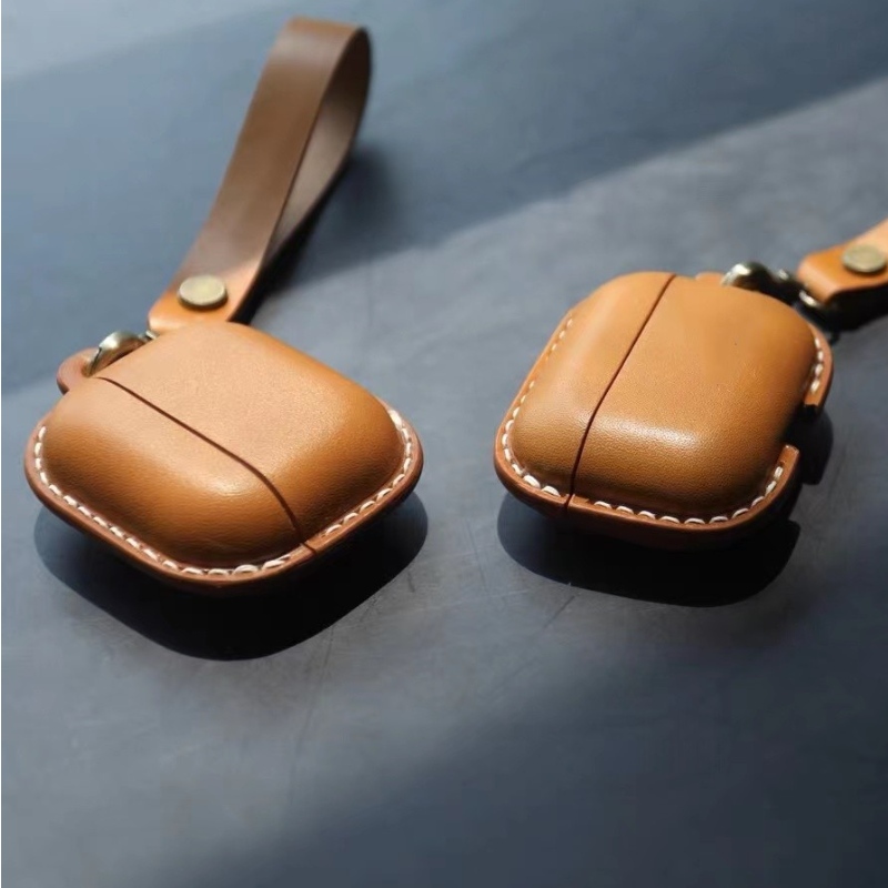 ใหม่ Apple AirPods Pro2 Case, เคสหนังทำด้วยมือแบบ all-in-one, เคสชุดหูฟังบลูทู ธ เคสหนังป้องกันการชนกัน
