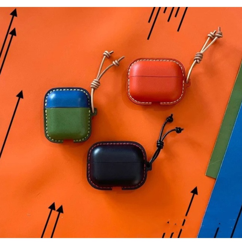 ใหม่ Apple AirPods Case, กล่องหนังทำด้วยมือแบบ all-in-one, เคสชุดหูฟังบลูทู ธ , เคสหนังป้องกันการชนกัน
