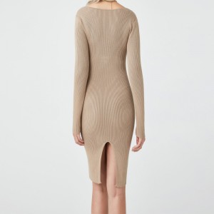 การตลาดร้อนคุณภาพดีที่สุดเสื้อสเวตเตอร์ถักเสื้อถักสำหรับผู้หญิงชุดเซ็กซี่ซี่โครงชุดบอดี้คอน