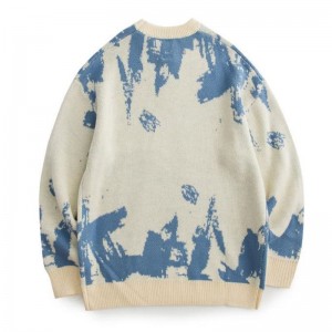 รูปแบบ Jacquard ที่มีคุณภาพสูงถักผ้าขนสัตว์คอเพื่อนเสื้อคอ