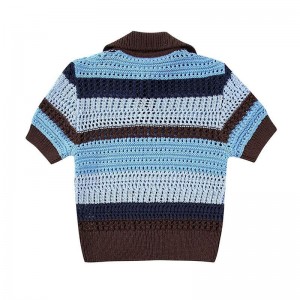 ผู้หญิงฤดูร้อนแฟชั่นฤดูร้อน jacquard mesh เสื้อสเวตเตอร์ถักนิตติ้ง