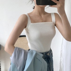 ดาราออนไลน์คอลวกคอ Camisole หญิงฤดูร้อนกีฬาเหงื่อออกเหงื่อ