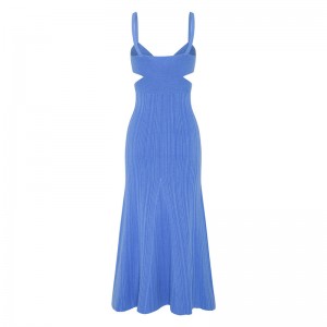 OEM Summer Holiday Party Sexy Cutout Cross Effect Sweaters Casual Cuced Custom Custom Solid Color Knitted Mini Dresses Women