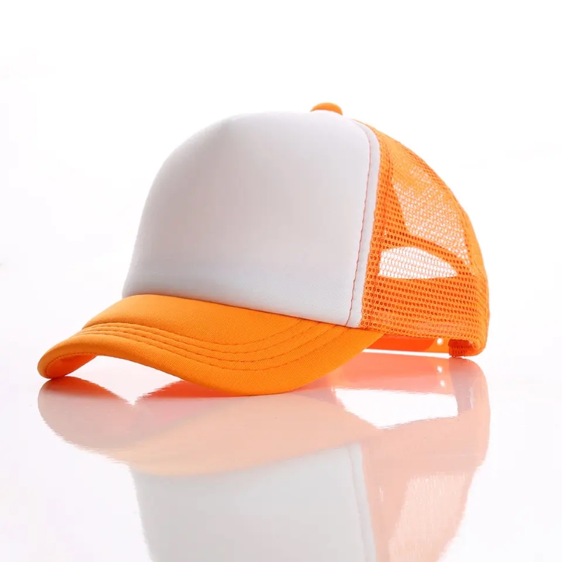 Snapback Snapback Classic unisex เยาวชนตาข่ายขนาดหนึ่งตาข่ายโค้งงอ Bill Bill Poly-Foam Front Front Trucker หมวกสำหรับเด็ก