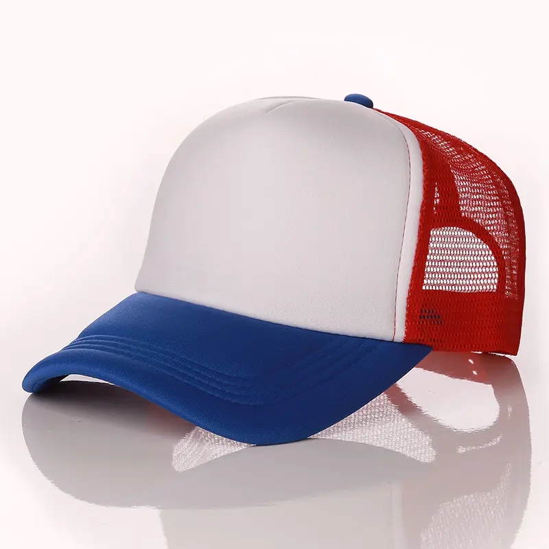 Snapback Snapback Classic unisex เยาวชนตาข่ายขนาดหนึ่งตาข่ายโค้งงอ Bill Bill Poly-Foam Front Front Trucker หมวกสำหรับเด็ก