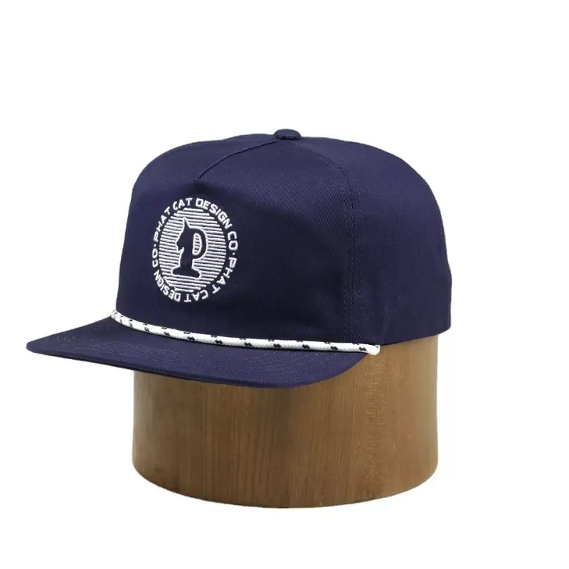 โลโก้ OEM Design ที่กำหนดเองไม่มีโครงสร้าง 100% Nylon Snapback หมวกหมวกพร้อมเชือก