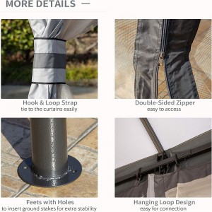 10 \\\\ \'x 12 \\\\\' ศาลากลางแจ้งศาลาที่พักพิง Canopy ที่พักพิง w/double หลังคาระบาย