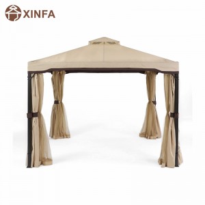 10 \\\\ \'x 10 \\\\\' Gazebo Block Shade Sun Shade Canopy, เต็นท์กันน้ำ, ศาลากลางแจ้งพร้อมม่าน