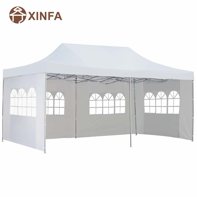 10x 20 ft ป๊อปอัพหลังคางานแต่งงานที่พักพิงเต็นท์เต็นท์ที่มีผนังด้านข้างที่ถอดออกได้ 4 ผนังสีขาว