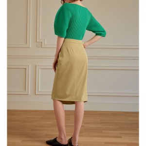 สไตล์วันหยุดของฝรั่งเศสกระโปรง Slit Pleated Women 2023 กระโปรงใหม่ทั้งหมด