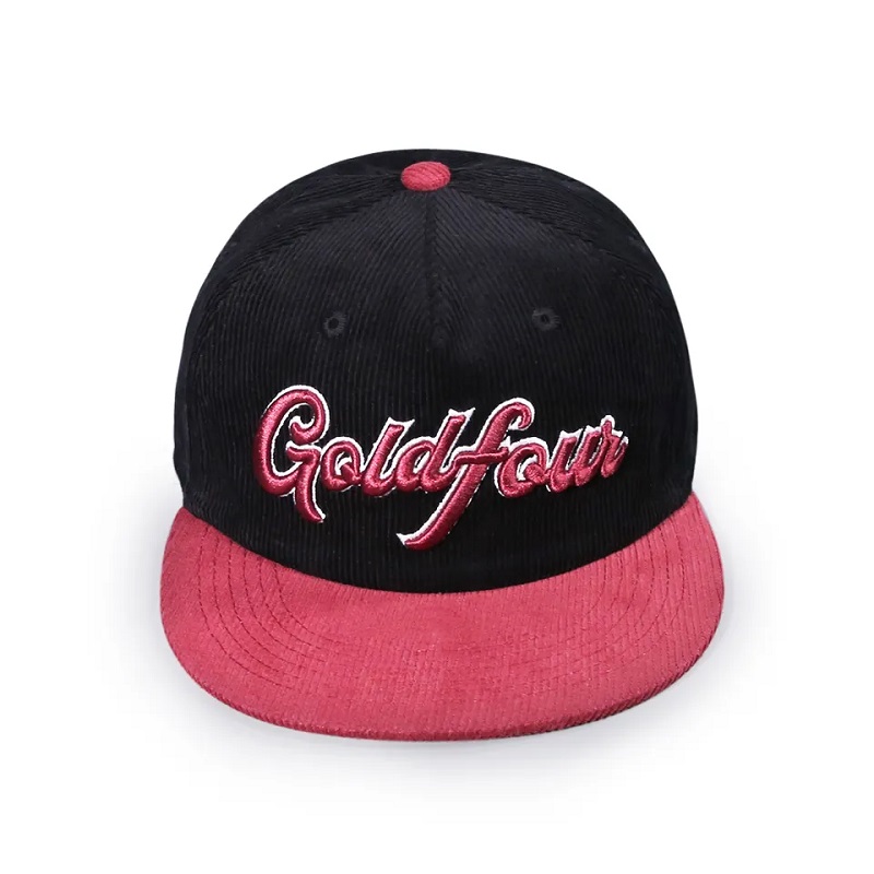 สายเย็บปักถักร้อยแบบกำหนดเอง 5 เชือกเชือกหมวกผ้าลูกฟูก snapback ที่ไม่มีโครงสร้างสำหรับผู้ชายผู้หญิง