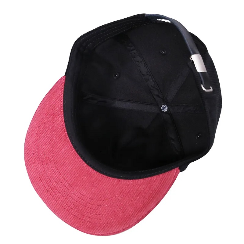 สายเย็บปักถักร้อยแบบกำหนดเอง 5 เชือกเชือกหมวกผ้าลูกฟูก snapback ที่ไม่มีโครงสร้างสำหรับผู้ชายผู้หญิง