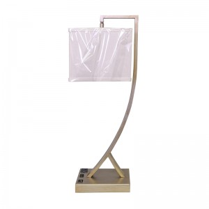 โคมไฟโต๊ะสีเงินโบราณพร้อมสวิตช์/off rocker ทางออกที่สะดวกและพอร์ตชาร์จ USB ที่ห้องพัก