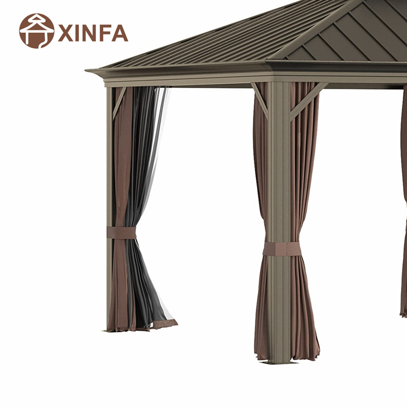 20 \\ 'x 12 \\' อลูมิเนียมเฟรม Hardtop Gazebo Canopy พร้อมหลังคาเหล็กชุบสังกะสี