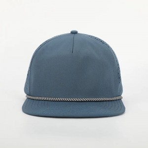 OEM โลโก้การออกแบบที่กำหนดเอง 5 แผงคลาสสิกคลาสสิกเลเซอร์เปล่าที่ไม่มีโครงสร้างตัด 5 แผง Gorras Nylon Rope Hat