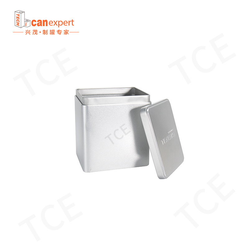TCE- การออกแบบใหม่ TIN TIN Square สามารถเติมน้ำชาโลหะคุณภาพสูงได้กระป๋องกระป๋องกระป๋อง