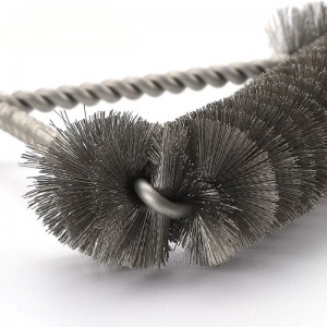 เตาอบพิซซ่าบาร์บีคิวย่างสแตนเลสสตีลขนแปรงสแตนเลสสตีลพร้อมด้ามพลาสติก