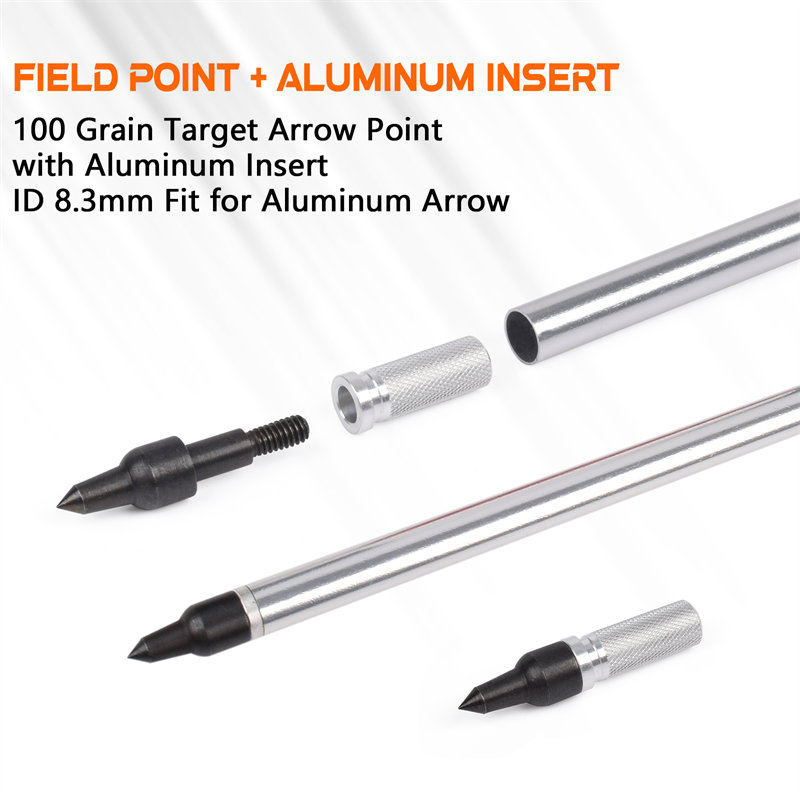 elongarrow 100 -grain screw arrowheads และ luminum inserts