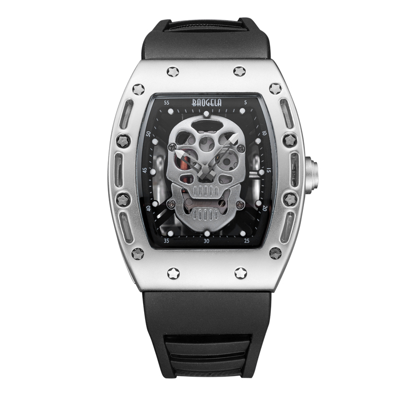 แฟชั่นกะโหลกศีรษะควอทซ์ดู Baogela Creative Dial Watch For Men นาฬิกาทองคำชีวิตกันน้ำผู้ชายนาฬิกากีฬาสไตล์ 1612