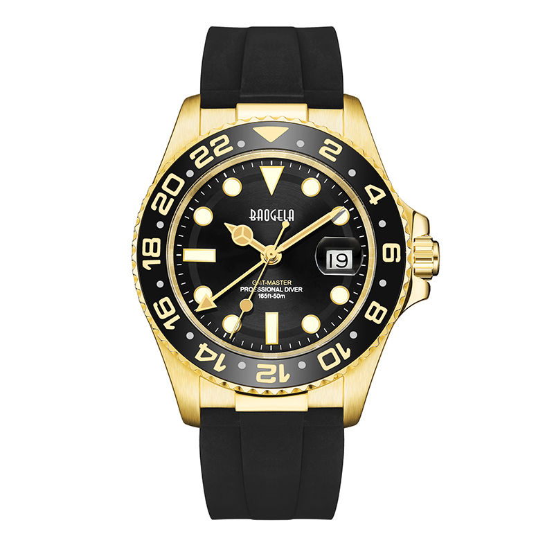 Baogela Top Brand 50m กันน้ำกุหลาบ Gold Watch Men ควอตซ์นาฬิกาดำน้ำแฟชั่นคู่รักกีฬานาฬิกาสวิสเคลื่อนไหวข้อมือ 22805