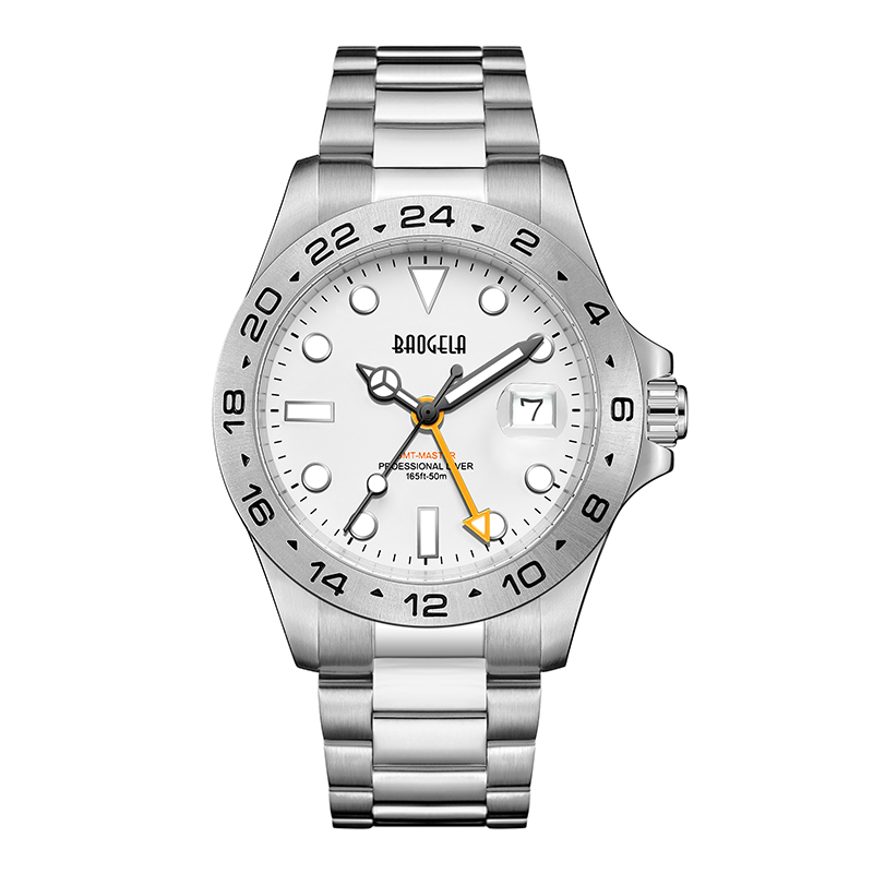 Baogela Men Luxury Watch 304 สแตนเลสสวิสเคลื่อนไหว Luminous Dial 50Bar Ashion Business Relogio Masculino Wristwatch 22806