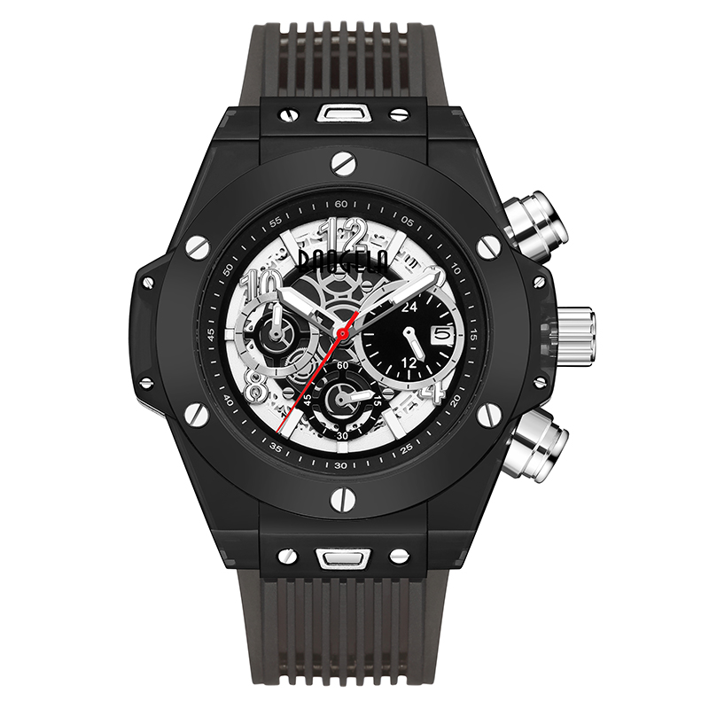 แบรนด์ Baogela เต็มรูปแบบดูหรูหราบุรุษดูแฟชั่นกีฬา Reloj Creative Men Women โครโนกราฟ Quartz Watch 20013