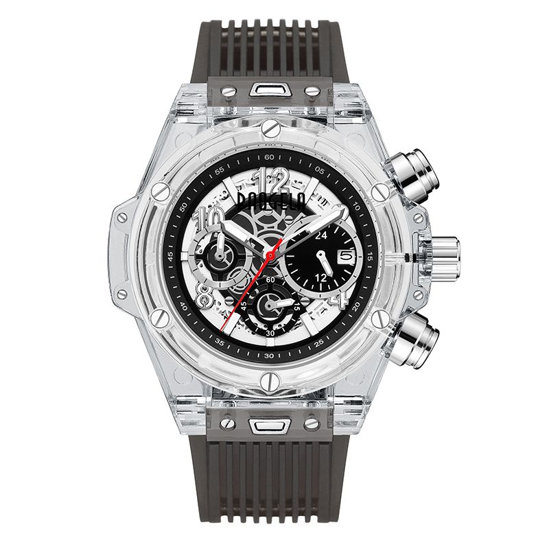 แบรนด์ Baogela เต็มรูปแบบดูหรูหราบุรุษดูแฟชั่นกีฬา Reloj Creative Men Women โครโนกราฟ Quartz Watch 20013