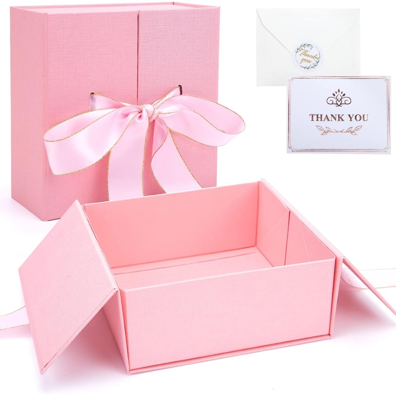 กล่องของขวัญสีชมพูที่กำหนดเอง