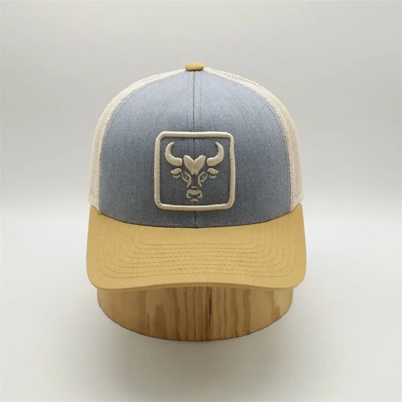 OEM Custom 6 Panel Pre Curved Brim Mesh Snap Hats Sports Hats, Gorras รถบรรทุกขายส่ง, Cap Trucker โลโก้ปัก 3D