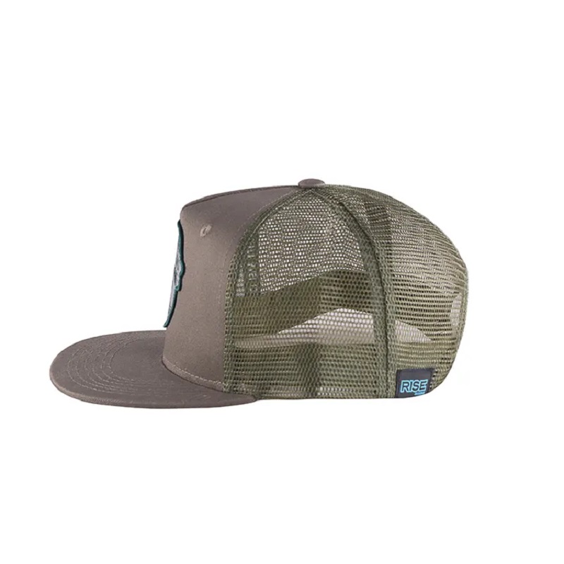 แฟชั่นยอดนิยมสะบัดหมวกตาข่ายปักสีเทาแพทช์ 5 แผงพลาสติก snapback cap และหมวกหมวกพลาสติก snapback cap