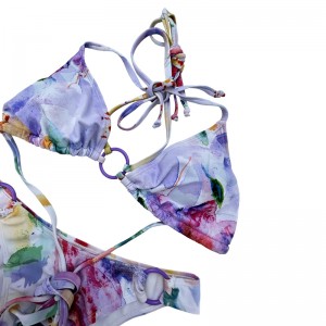 ชุดว่ายน้ำแหวนพิมพ์ backless