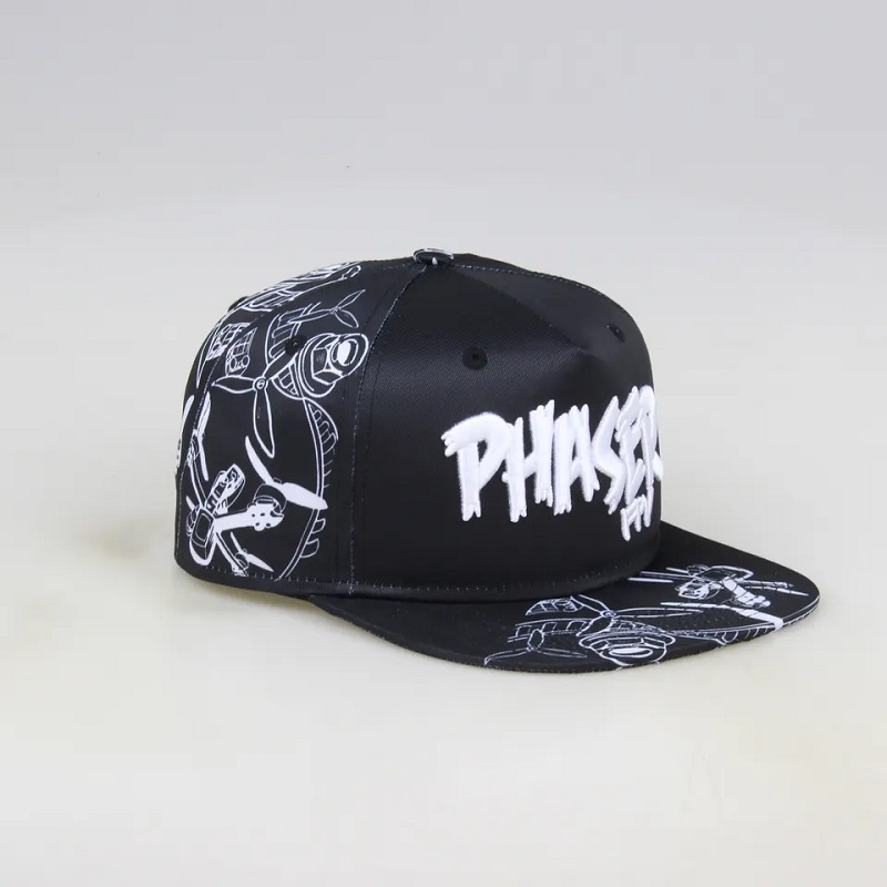 ขายส่งแฟชั่นแบนเล็กน้อยการระเหิดทั้งหมดพิมพ์ 5 แผงหน้าปัด caps และหมวก snapback แบบกำหนดเอง