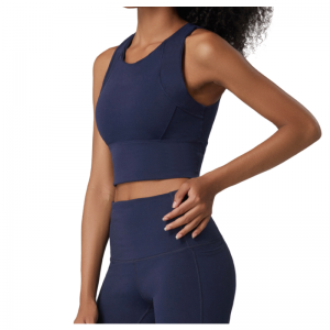 เสื้อกั๊กโยคะตะเข็บแบบช็อตสีทึบ