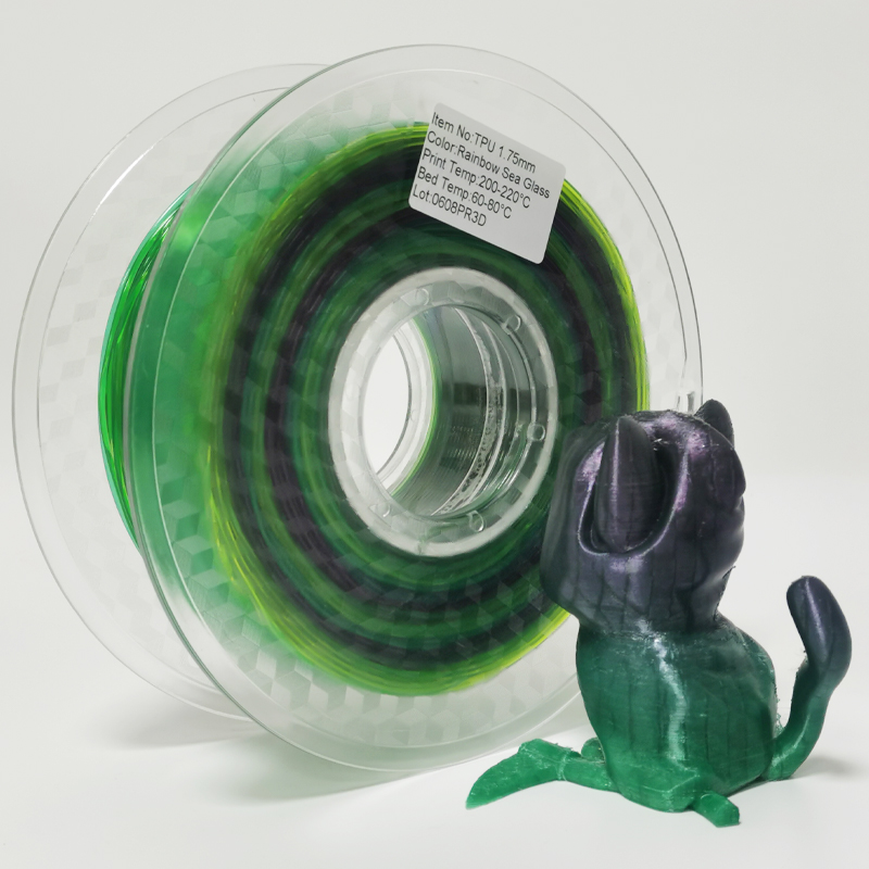 TPU Rainbow Filament 3D Filament Soft Flexible1.75mm fdm