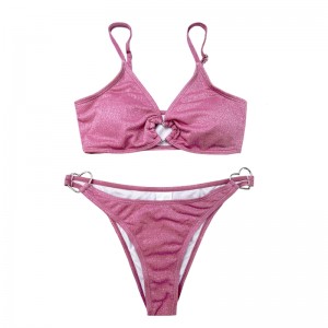 แหวนโลหะสองชิ้นว่ายน้ำสีทึบ