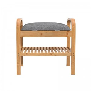 ทางเดินจอแสดงผลชั้นวางจัดเก็บรองเท้าชั้นวางรองเท้าบัลลังก์ไม้ไผ่