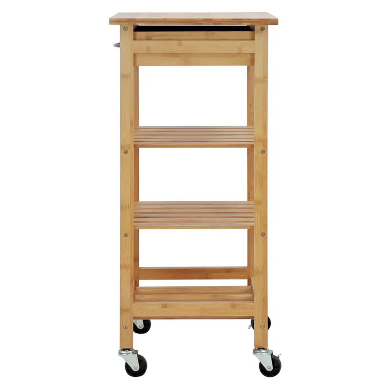 การออกแบบมือถือแอปพลิเคชั่น Wide Application Bamboo Kitchen Trolley เหมาะสำหรับการจัดเก็บไผ่