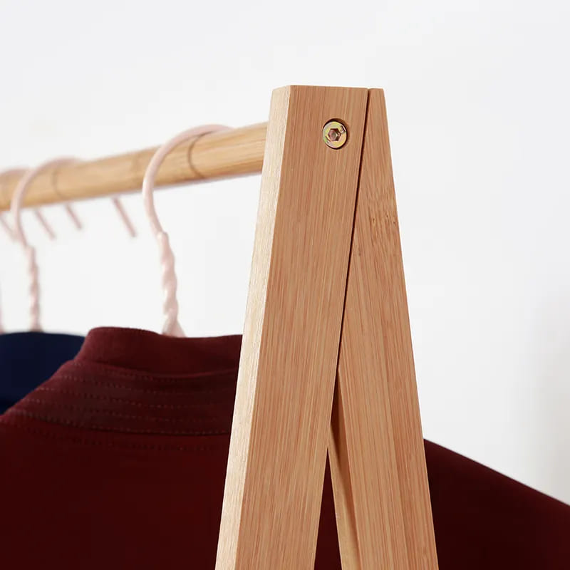 การออกแบบใหม่ชั้นวางไม้ไผ่เฟอร์นิเจอร์ข้างเตียงเสื้อผ้าซักรีดชั้นวางแห้งพร้อม hamper ที่เก็บของ