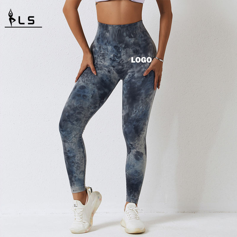 sc10125 ราคาขายส่งราคาผูกย้อม leggings ก้นและกางเกงโยคะสูงเอวกีฬาผู้หญิงยิมกางเกงโยคะกางเกงเลกกิ้งเลกกิ้ง