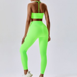 SC101610 Halter Sports Bra Ladies Halter Neck Cross Back Sports Bra สำหรับผู้หญิงโลโก้ผู้หญิงออกกำลังกายกีฬาบราขายส่งโยคะ CRO