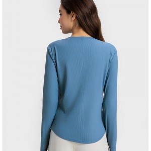 SC102613 เสื้อโยคะแขนยาวโยคะโยคะเสื้อยืดออกกำลังกายวิ่งคอกลมเสื้อยืดโยคะแขนยาวผู้หญิงเสื้อยืดสวมเสื้อยิมเสื้อยิม