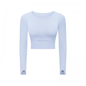 SC10275 กระชับพอดีกับเสื้อยืดโยคะแขนยาวผู้หญิงโยคะเสื้อยืดเสื้อยืด Tank Tank ยิมแขนยาวโยคะท็อปส์ซูเสื้อยืด