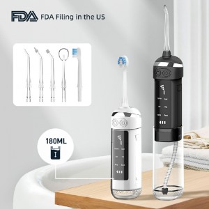 Oral Irrigator Portable Dental Water Flosser IPX7 กันน้ำได้ 6 โหมดทำความสะอาดฟัน 180 มล.