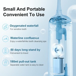 Oral Irrigator Portable Dental Water Flosser IPX7 กันน้ำได้ 6 โหมดทำความสะอาดฟัน 180 มล.