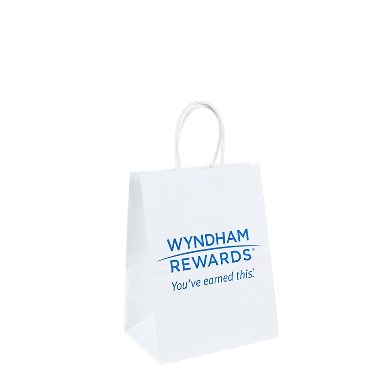 กระเป๋าคราฟท์ถุงกระดาษสีขาวพร้อมโลโก้ขนมที่กำหนดเองกระดาษงานฝีมือถุงพร้อมโลโก้
