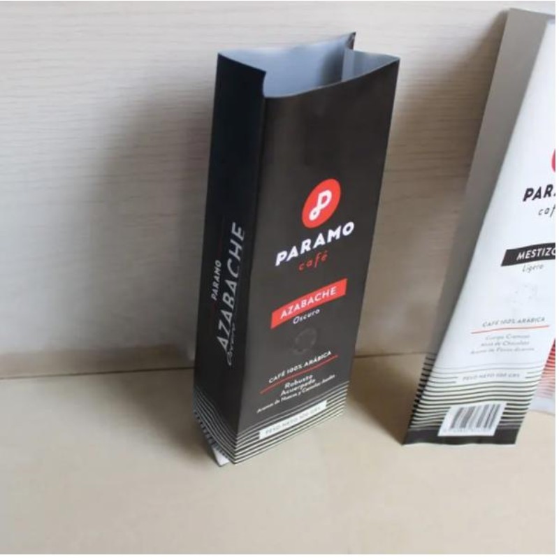 พิมพ์ที่กำหนดเอง Matt Black Packaging Side Gusset Coffee With Valve