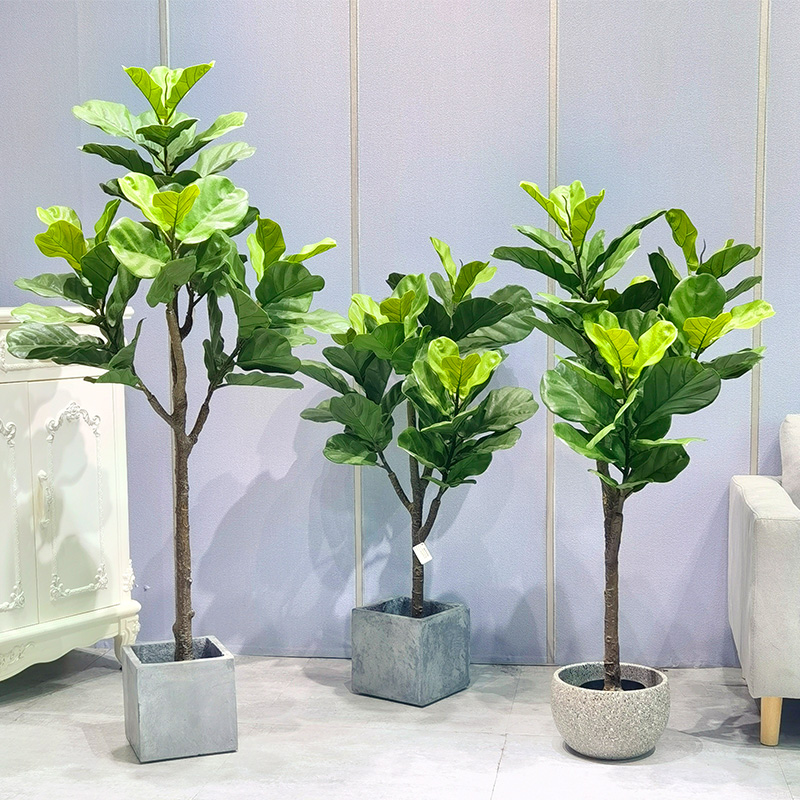 ต้นไม้เทียมขายส่งเกือบจะเป็นธรรมชาติ ficus ทนทาน FIDDLE-Leaf-leaf ใบมะเดื่อสำหรับผู้จัดจำหน่ายในสวนตกแต่งงานแต่งงานกลางแจ้งในร่ม