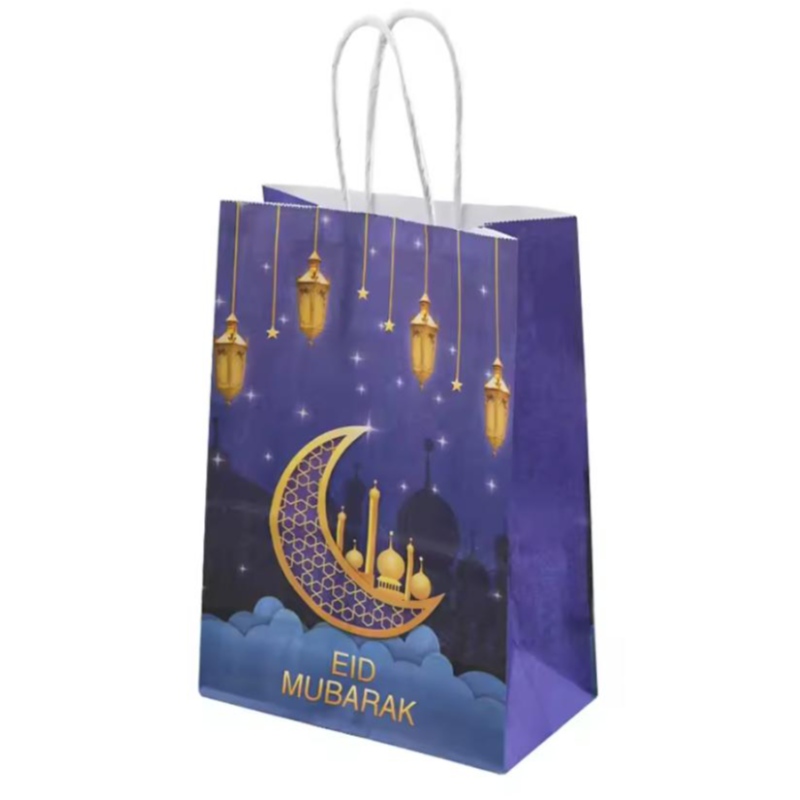 ขายส่ง Eid Mubarak Party Gift Kraft Paper Bag Islamic Muslim Festival Party Decoration Ramadan Goodie Bags