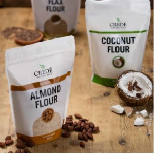 กระเป๋าบรรจุอาหารที่พิมพ์เองถุงกระดาษ ziplock Kraft ยืนขึ้นกระเป๋าพร้อมซิปและหน้าต่าง