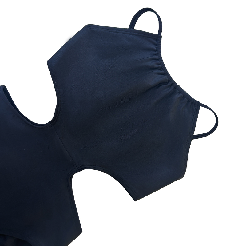 Solid Color Hollow Hollow Slim Slim-Fit Ruffle สวมใส่ชุดว่ายน้ำชิ้นเดียว